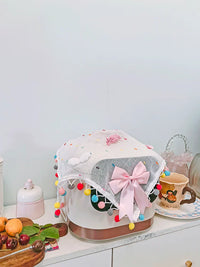INS Style Dust Cover for Kitchen Appliances with Colorful Tassels and Bow