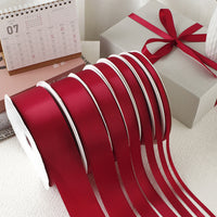 Burgundy Polyester Satin Ribbon for DIY Crafts, Gift Wrapping, and Floral Decoration