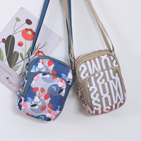 Women's Nylon Mini Crossbody Bag Vertical Shoulder Key Coin Purse