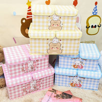 Cute Girly Large Capacity Double-Lid Dustproof Washable Storage Box for Underwear Socks