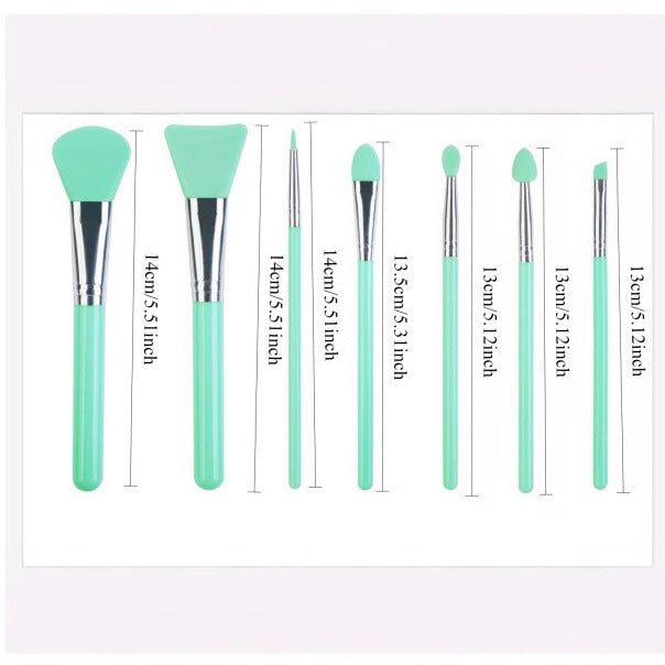 7-Piece Silicone Face Mask Brush Set for Mud Mask Application and Facial Cleansing