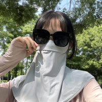 Detachable Brim Sun Protection Face Mask for Outdoor Activities and Driving, Full Face UV Protection Ice Silk