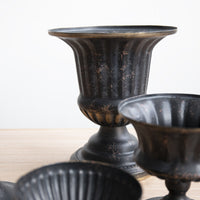 Vintage Black Distressed Floral Vase for Home Decor and Events