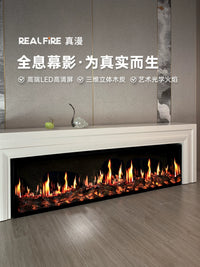 Zhenman High-End Holographic Electric Fireplace with Simulated Flame for Villas and Living Rooms
