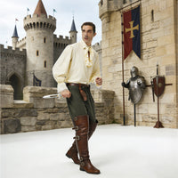 Men's Renaissance Victorian Ruffled Medieval Pirate Knight Halloween Costume Set