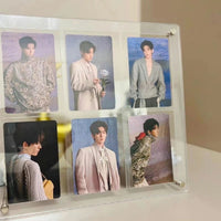 Acrylic 9-Grid Photo Frame Display Stand for 3-inch Instax Mini Photos and K-Pop Photocards
