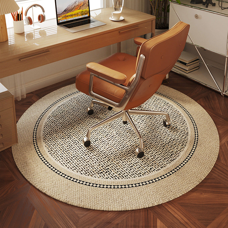 Mid-Century Style Round Floor Mat for Office Chair, Study, Computer Desk, Floor Protection, Coffee Table