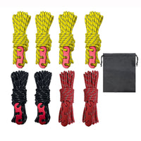 Reflective Guy Ropes with Tensioners for Camping Tents and Tarps, 4m Length