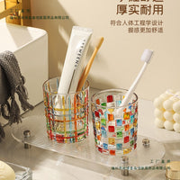 Luxury Glass Toothbrush Holder and Rinse Cup Set for Bathroom