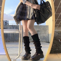 Lolita Knit Leg Warmers for Girls - JK Style Calf Socks for Autumn/Winter