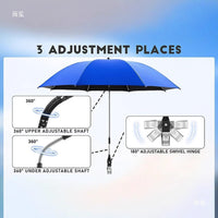 Outdoor UV Protection Clamp Umbrella for Fishing, Camping, and Beach Chairs