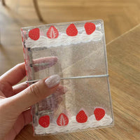Ins Style Cream Strawberry M5 Loose-Leaf PVC Hardcover Notebook for 3-inch Album Cards