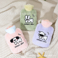 Cute Cartoon Plush Hot Water Bottle for Students, Explosion-Proof Hand Warmer and Belly Warmer