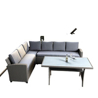 Merax Outdoor Patio Dining Table and Chair Set PE Rattan Sofa Furniture Set