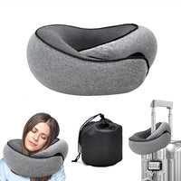 Travel Neck Pillow with Latex Support for Airplane, Car, and Office Naps
