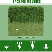 SEEKFUNS Golf Hitting Mat Foldable Rubber Base Dual Turf Golf Practice Mat Hot Selling Training Pad