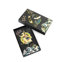 Hollow Metal Bookmark with Chinese Style Design, Vintage Mythical Creatures Brass Bookmark