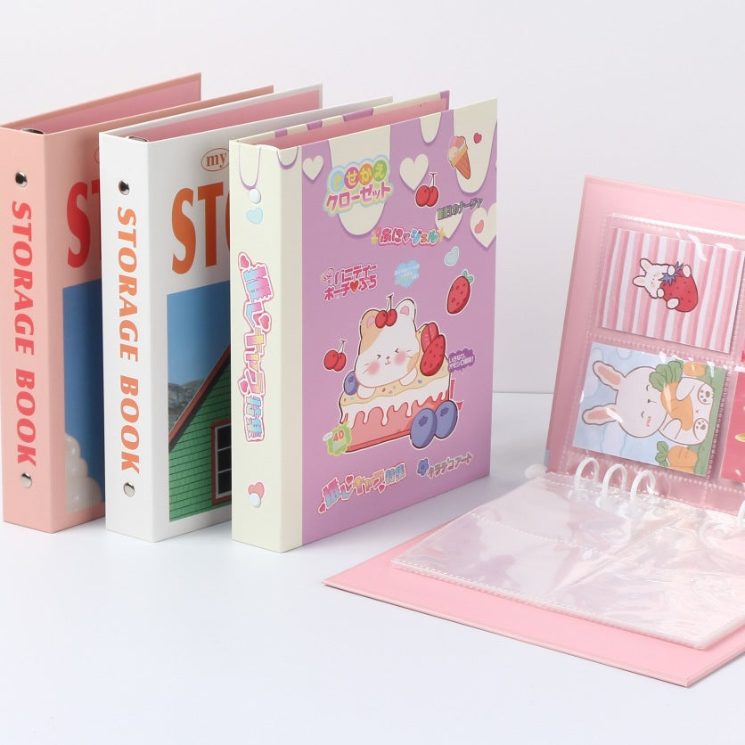 A5 Card Holder Album for Small Cards, 5-inch Bookmarks, 7-inch Hardcover Loose-leaf Card Collection