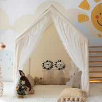 Kids' Indoor Play Tent with Mat, Princess Castle Playhouse for Boys and Girls