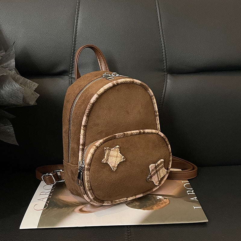 Korean Style Color Block Backpack New Trendy Versatile Embroidered Lightweight Large Capacity Small Backpack
