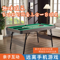 Kids' Foldable Multi-functional 3-in-1 Pool Table, Table Tennis, and Writing Desk for Practice and Entertainment