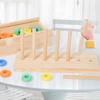 Montessori Rainbow Stacking Rings Sorting Box for Toddlers, Educational Color Recognition & Matching Toy