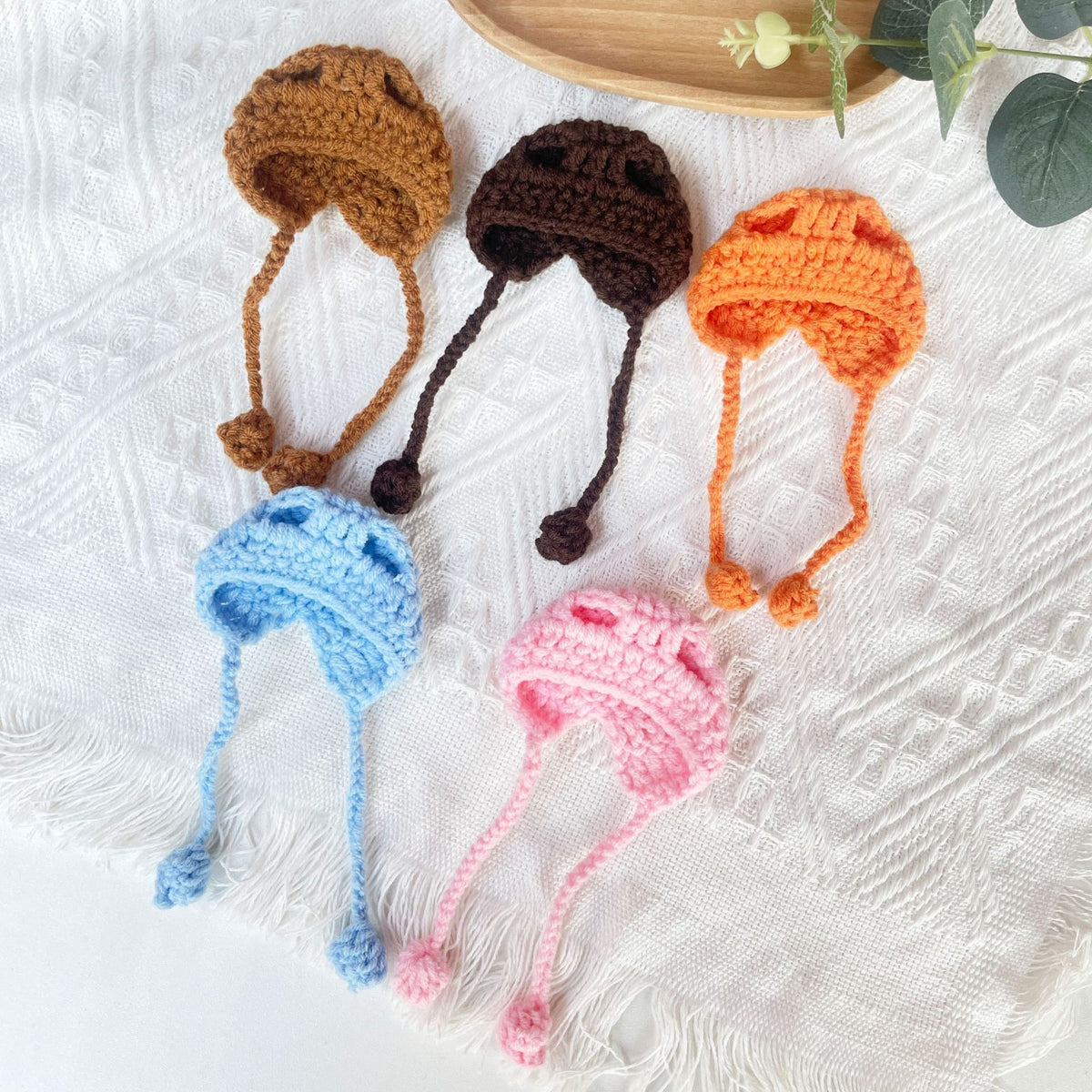 Hand-Knitted Cartoon Doll Headwear Accessory for DIY Crafts