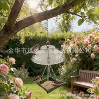 Squirrel-Proof Outdoor Hanging Bird Feeder with Rain Guard and High-Strength Plastic Cover