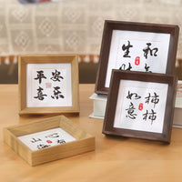 Wooden Photo Frame A4 6/7/8 Inch Tabletop Wall Mount Display Calligraphy Art Picture Frame