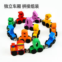 Magnetic Number Train Building Blocks Set for Toddlers, Educational Wooden Toy for Early Learning