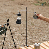 Portable Folding Camping Lantern Stand Aluminum Alloy 3-Fold Light Pole for Outdoor Table Lighting