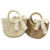 Handmade Kids' Straw Woven Round Bucket Bag DIY Craft Kit