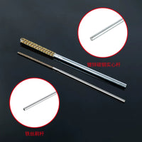 Copper Wire Tube Brush for Rust Removal, Polishing, and Deburring - Drill Attachment