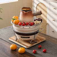 Vintage Clay Charcoal Stove for Indoor/Outdoor Use - Hot Pot, BBQ, and Tea Brewing