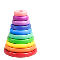 Rainbow Stacking Tower Hanoi Toddler Educational Toy for Color and Size Recognition