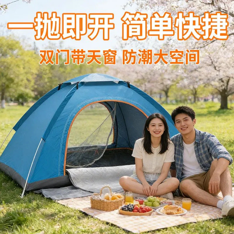 Automatic Pop-Up Camping Tent, Waterproof UV Protection, Lightweight for Outdoor Picnic Hiking