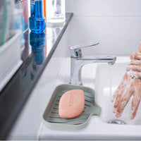 Silicone Soap Dish with Drain, Portable Bathroom Soap Holder for Home Use