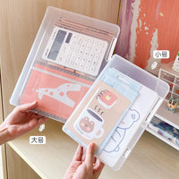 A4/A5 Clear Plastic Document Storage Box with Double Buckle Closure, Waterproof & Dustproof File Organizer for Certificates