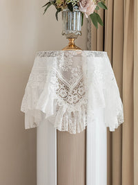 French Vintage Lace Air Conditioner Cover Towel Embroidered Dust Cover for Round Vertical AC Units