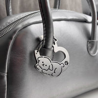 Cute Cat Dog Stainless Steel Carabiner Keychain for Bags