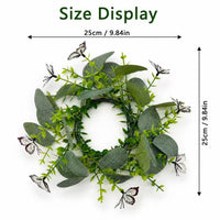 Artificial Eucalyptus Wreath with Greenery and Butterfly Accents for Door Decor