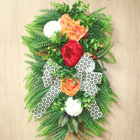 Autumn Harvest Festival Leopard Print Wreath for Door Decoration