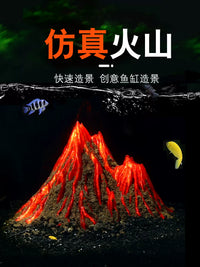Aquarium Volcano Ornament Resin Rock Decoration for Fish Tank Landscaping