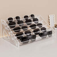 Acrylic Multi-Layer Sunglasses Display Stand, Transparent Tiered Eyewear Organizer for Retail