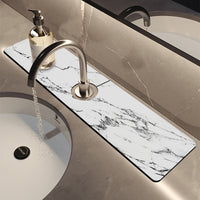 Luxury Diatomaceous Earth Faucet Absorbent Mat for Kitchen and Bathroom Sinks - Quick Dry Splash Guard and Drain Pad