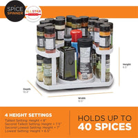 Rotating Double-Layer Spice Rack Organizer for Kitchen Countertop
