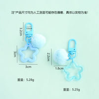 Creative Resin Hollow Star Keychain with Plush Ball Charm for Bags