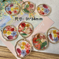 Retro Dried Flower Resin Pendant for DIY Jewelry Making