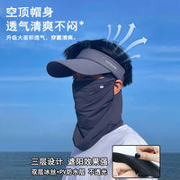 Summer UV Protection Sun Visor Hat for Men and Women, Large Brim Outdoor Sports Cap