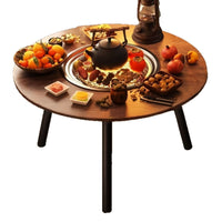 Portable Folding Outdoor BBQ Grill Table with Charcoal Smoker for Home Patio Camping